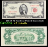 1953A $2 Red Seal United States Note Grades vf details