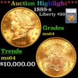 ***Auction Highlight*** 1889-s Gold Liberty Double Eagle $20 Graded ms64 By SEGS (fc)