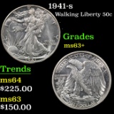 1941-s Walking Liberty Half Dollar 50c Grades Select+ Unc