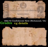 1862 $2 Confederate Note (Richmond, VA) Grades vg details