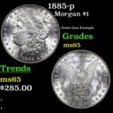 1885-p Morgan Dollar $1 Grades GEM Unc