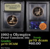 Proof 1992-s Olympics Modern Commem Half Dollar 50c Graded GEM++ Proof Deep Cameo By USCG