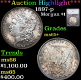 ***Auction Highlight*** 1897-p Morgan Dollar $1 Graded ms65+ By SEGS (fc)