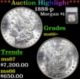 ***Auction Highlight*** 1888-p Morgan Dollar $1 Graded ms66+ By SEGS (fc)