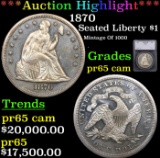 Proof ***Auction Highlight*** 1870 Seated Liberty Dollar $1 Graded pr65 cam By SEGS (fc)