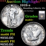 ***Auction Highlight*** 1928-s Standing Liberty Quarter 25c Graded ms65+ FH By SEGS (fc)