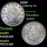 1899 Liberty Nickel 5c Grades Choice+ Unc