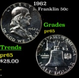 Proof 1962 Franklin Half Dollar 50c Grades GEM Proof