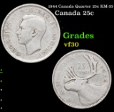 1944 Canada Quarter 25c KM-35 Grades vf++