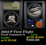 Proof 2003-P First Flight Modern Commem Dollar $1 Graded GEM++ Proof Deep Cameo By USCG