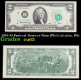1976 $2 Federal Reserve Note (Philadelphia, PA) Grades Select CU