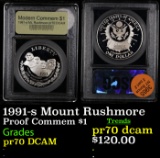 Proof 1991-s Mount Rushmore Modern Commem Dollar $1 Graded GEM++ Proof Deep Cameo By USCG