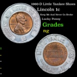 1960-D Little Yankee Shoes Lincoln Cent Lucky Penny 1c Grades ng