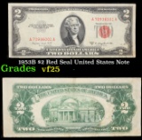 1953B $2 Red Seal United States Note Grades vf+