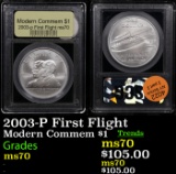 2003-P First Flight Modern Commem Dollar $1 Graded ms70, Perfection By USCG