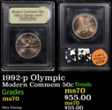 1992-p Olympic Modern Commem Half Dollar 50c Graded ms70, Perfection By USCG