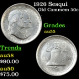 1926 Sesqui Old Commem Half Dollar 50c Grades Choice AU