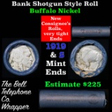 Buffalo Nickel Shotgun Roll in Old Bank Style 'Bell Telephone'  Wrapper 1919 & S Mint Ends.