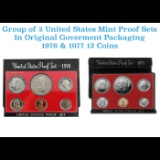 Group of 2 United States Mint Proof Sets 1976-1977 12 coins