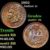 1902 Indian Cent 1c Grades Select+ Unc RB