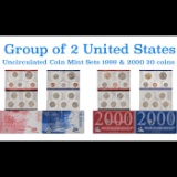 Group of 2 United States Mint Set in Original Government Packaging! From 1999-2000 with 40 Coins In