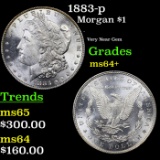 1883-p Morgan Dollar $1 Grades Choice+ Unc