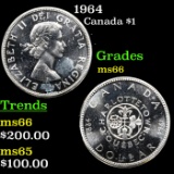 1964 Canadian Dollar $1 Grades GEM+ Unc