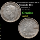 1943 Canada 10 Cents 10c KM-34 Grades Choice AU/BU Slider