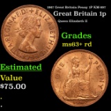 1967 Great Britain Penny 1P KM-897 Grades Select+ Unc RD