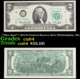 **Star Note** 1976 $2 Federal Reserve Note (Philadelphia, PA) Grades Choice CU