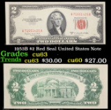 1953B $2 Red Seal United States Note Grades Select CU