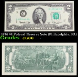 1976 $2 Federal Reserve Note (Philadelphia, PA) Grades Gem+ CU