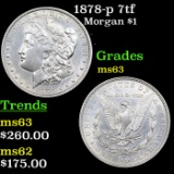 1878-p 7tf Morgan Dollar $1 Grades Select Unc