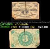 1865 US Fractional Currency 3c Third Issue fr-1226 Washingon Light Background Grades vf details