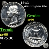 Proof 1942 Washington Quarter 25c Grades GEM+ Proof