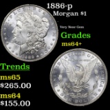 1886-p Morgan Dollar $1 Grades Choice+ Unc