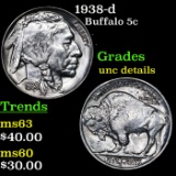 1938-d Buffalo Nickel 5c Grades Unc Details