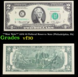 **Star Note** 1976 $2 Federal Reserve Note (Philadelphia, PA) Grades vf++