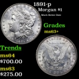 1891-p Morgan Dollar $1 Grades Select+ Unc