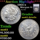 ***Auction Highlight*** 1901-s Morgan Dollar $1 Graded ms63 details By SEGS (fc)