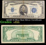 1934D $5 Blue Seal Silver Certificate Grades vf+