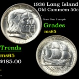 1936 Long Island Old Commem Half Dollar 50c Grades GEM Unc