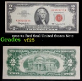 1963 $2 Red Seal United States Note Grades vf+