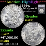 ***Auction Highlight*** 1891-p Morgan Dollar $1 Graded ms66+ By SEGS (fc)