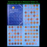 Partial Lincoln 1c Whitman folder #2, 1941-1963, 66 coins including many extra.