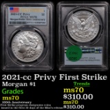 PCGS 2021-cc Privy Morgan Dollar First Strike $1 Graded ms70 By PCGS