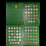 Partial Jefferson 5c Whitman book, 1938-1965, 55 coins.