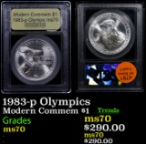 1983-p Olympics Modern Commem Dollar $1 Graded ms70, Perfection By USCG