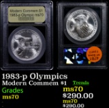 1983-p Olympics Modern Commem Dollar $1 Graded ms70, Perfection By USCG