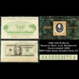 1996 $20 Federal Reserve Note, Low Numbered Uncirculated 1999 BEP Folio Issue Grades Gem CU